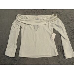 NWT Tobi Sweater Womens XL Off Shoulder Cream Knit Long Sleeve